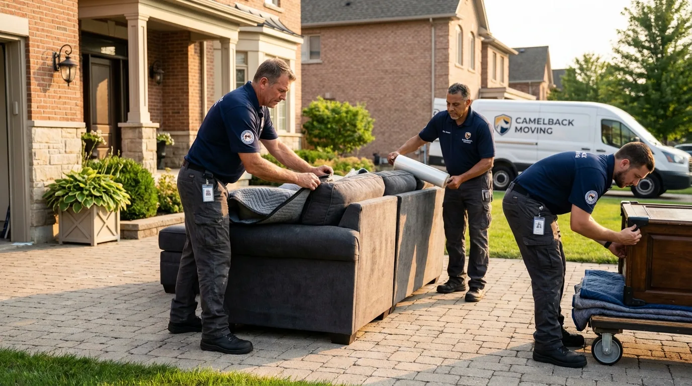 Large estate moving crew wrapping furniture in Nortonville, KY