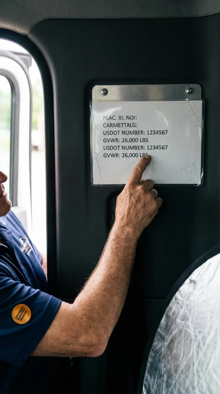 USDOT licensing placard verification in Nortonville